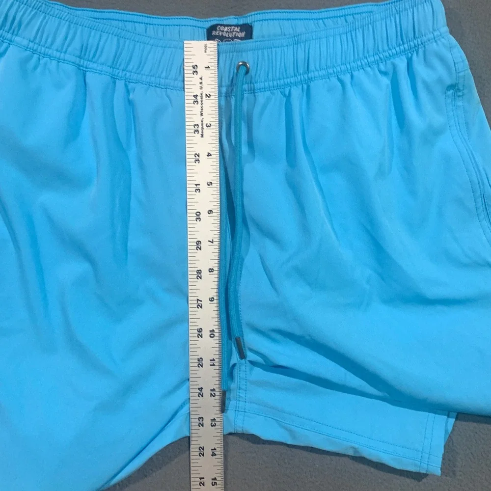 Coastal Revolution Mens‎ Swim Trunks Sky Blue Mesh Lined Board Shorts Size L